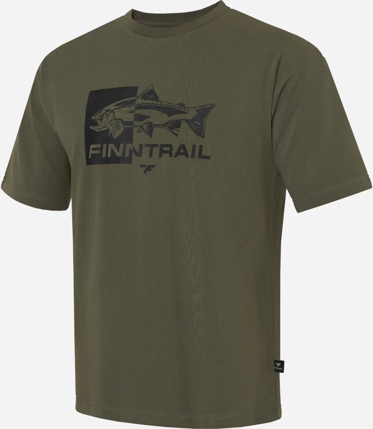 Marškinėliai Finntrail FISH Khaki 6718, Dydis: XXL