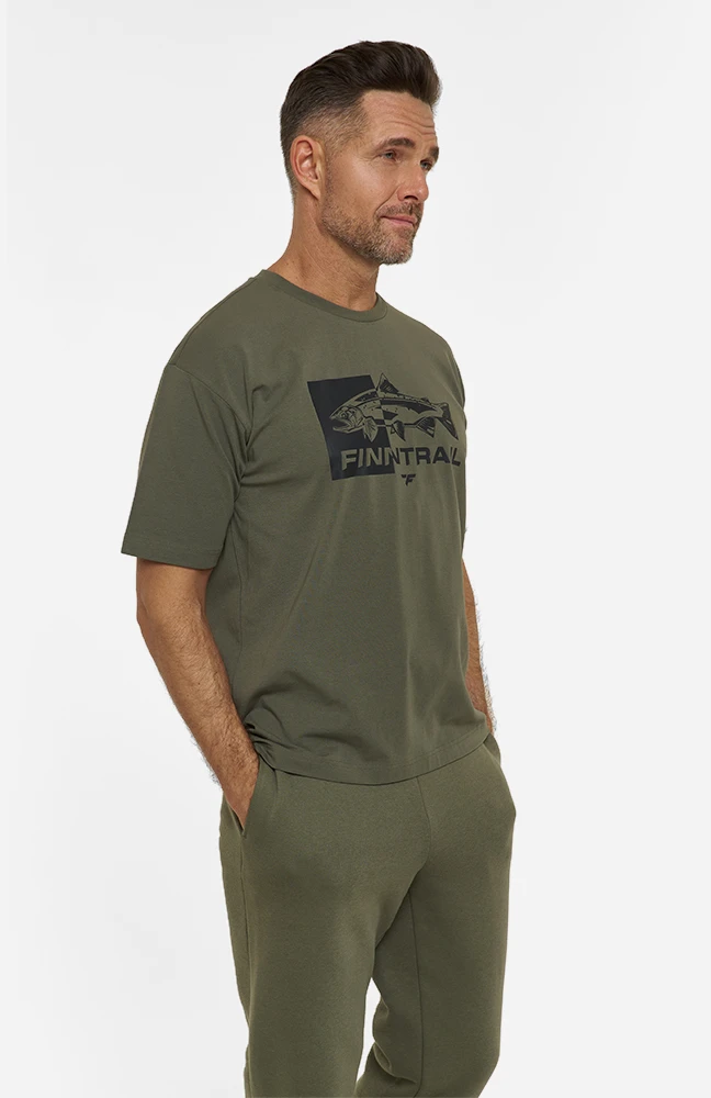 Marškinėliai Finntrail FISH Khaki 6718, Dydis: XXL