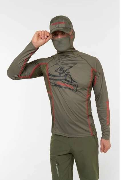 Marškinėliai Finntrail VIZARD Khaki 6608, Dydis: XS