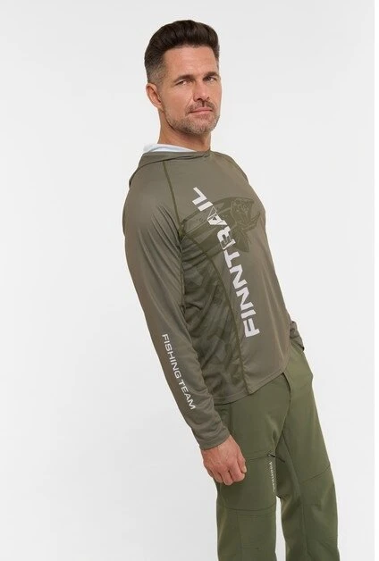 Marškinėliai Finntrail WAVE BIG FISH Khaki 6609, Dydis: S