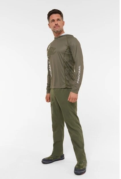 Marškinėliai Finntrail WAVE BIG FISH Khaki 6609, Dydis: S