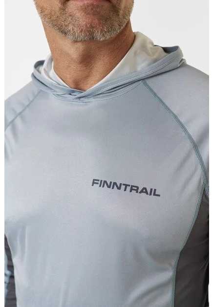 Marškinėliai su gobtuvu Finntrail WAVE BIG LOGO Pilkas 6614