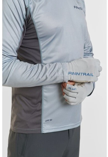Marškinėliai su gobtuvu Finntrail WAVE BIG LOGO Pilkas 6614