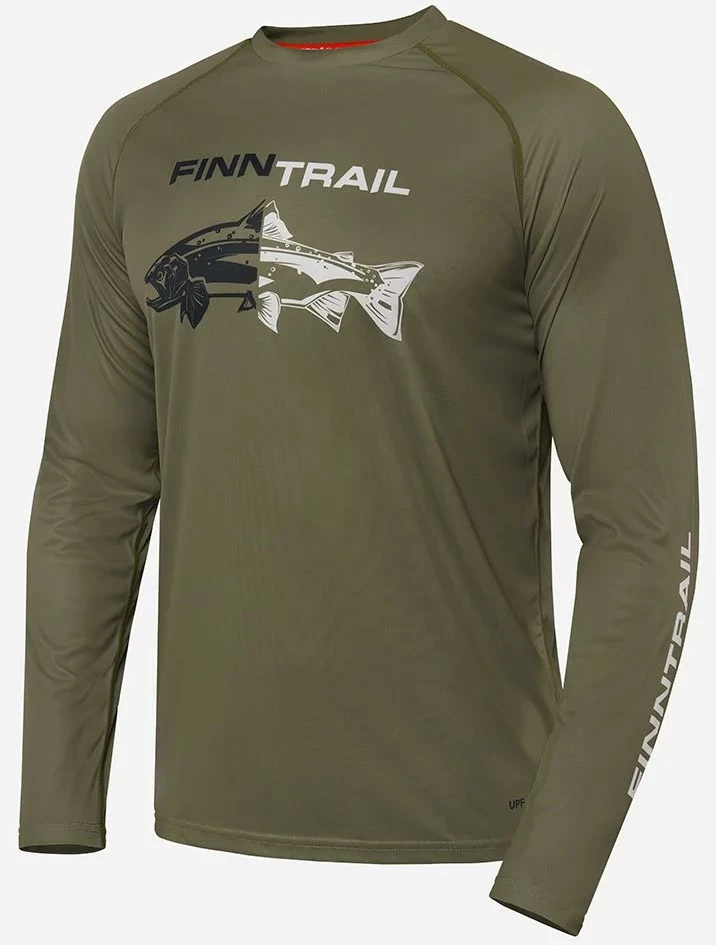Marškinėliai Finntrail WAVE FISH Khaki 6611