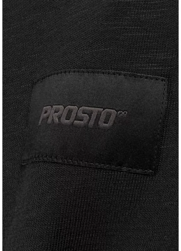 Marškinėliai Prosto Jacquard Label, juodi