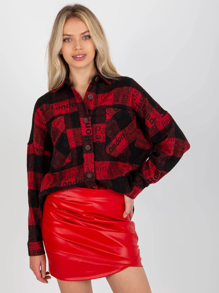Marškiniai-DN-KS-3990.95P-juoda ir raudona