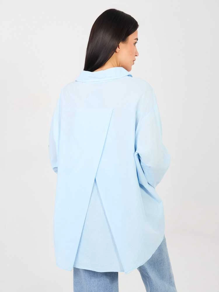 Marškiniai oversize šviesiai mėlyni