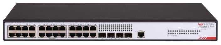 Šakotuvas 28 prievadų komutatorius Hikvision DS-3E2528-HI-24T4F (valdomas L2+, 24xLAN, 4xSFP, 56Gbps)
