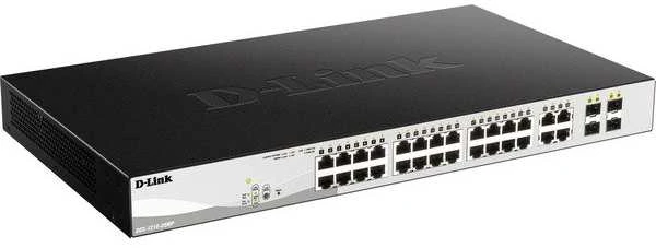 Šakotuvas D-LINK 28-Port Smart Managed PoE+ Gigabit Switch 4x 10G dlink žalias 3.0 24x 10/100/1000Mbit/s TP RJ-45 PoE prievadas 802.3at