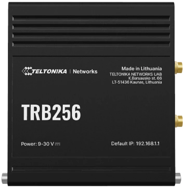 Teltonika | LTE M1/NB-IoT Maršrutizatorius | TRB256 | 10/100 Mbps Mbit/s | Ethernet LAN (RJ-45) jungtys 1 | Mesh Support No | MU-MiMO No | 4G