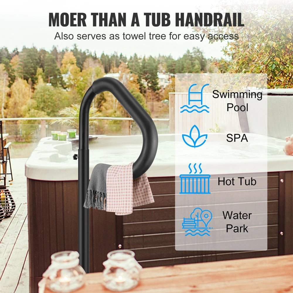 VEVOR Spa turėklas, reguliuojamas 360° su pasukama baze