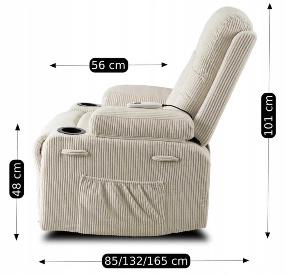 Masažinis fotelis BOX, smėlio spalvos, štruksas