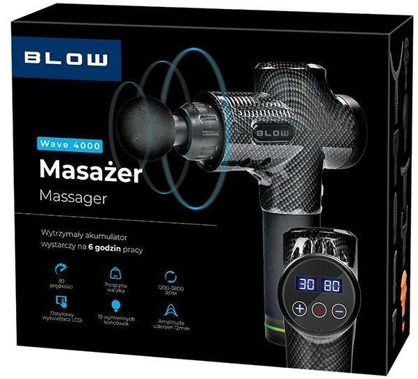 Masažuoklis Blow Wave 4000, juodos spalvos