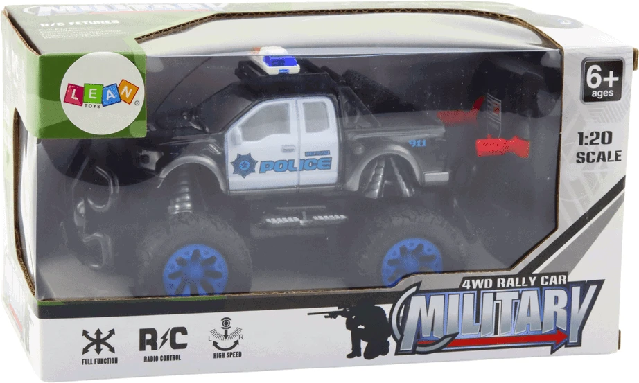 Lean Toys RC 1:20 Nuotoliniu būdu valdomas policijos visureigis