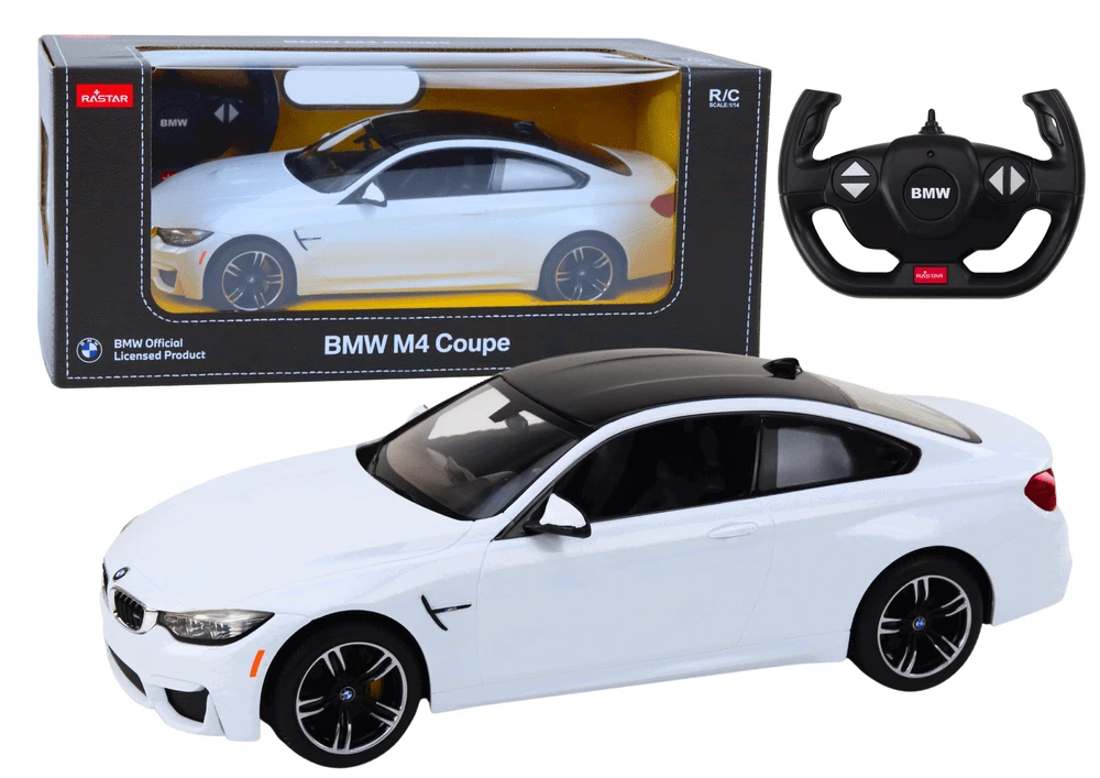 Rastar BMW M4 Kupė 1:14 Nuotolinio Valdymo Automobilis, Baltas