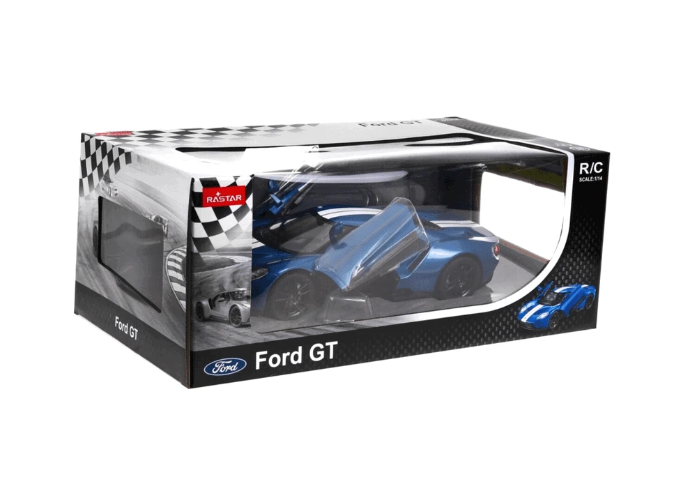 Rastar Nuotoliniu būdu valdomas Ford GT modelis 1:14 su atidaromomis durimis, mėlynas