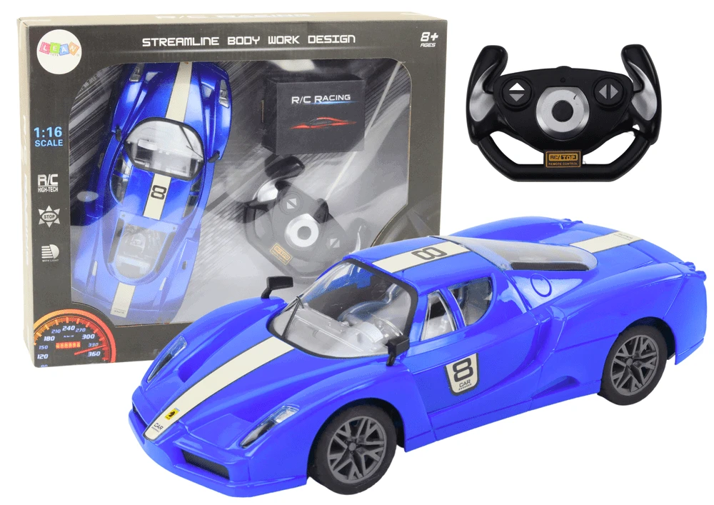 Lean Toys Nuotoliniu būdu valdomas sportinis automobilis 1:16 mėlynas