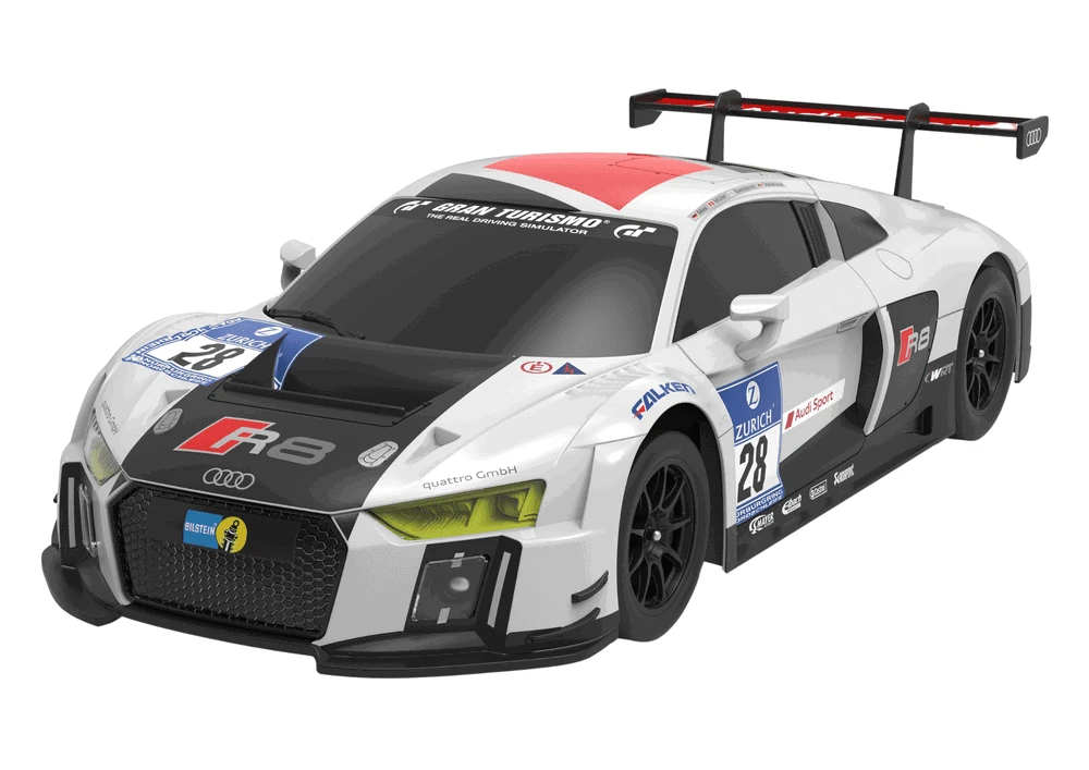 Rastar Nuotoliniu būdu valdomas sportinis automobilis AUDI R8 LMS 1:24, baltas ir juodas