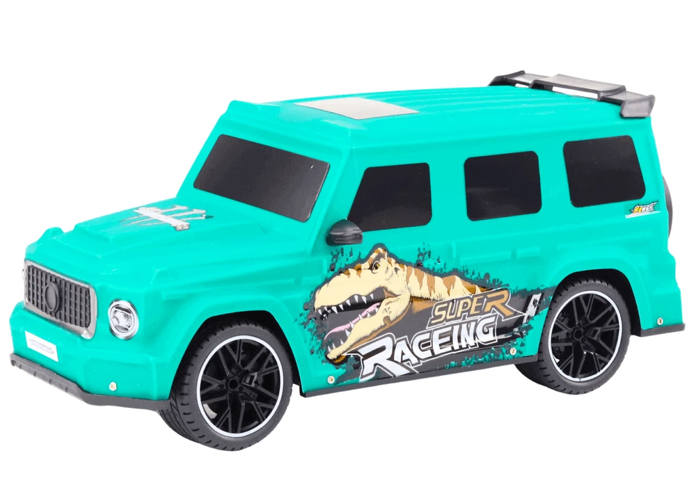 Lean Toys Nuotoliniu būdu valdoma mašina RC Car with Dinosaur, žalia