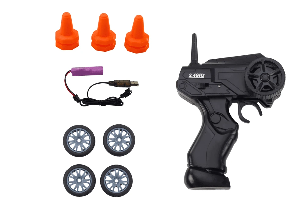 Lean Toys Nuotoliniu būdu valdomas sportinis automobilis 1:24 su keičiamais ratais