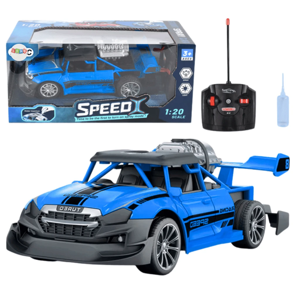 Lean Toys MĖLYNAS DŪMUS SKLEIDŽIANTIS RC AUTOMOBILIS 1:20