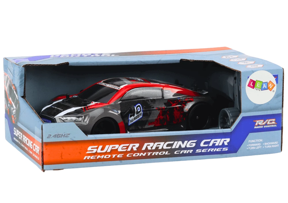 Lean Toys Nuotolinio Valdymo Automobilis 1:18 Guminiai Ratai Raudonas