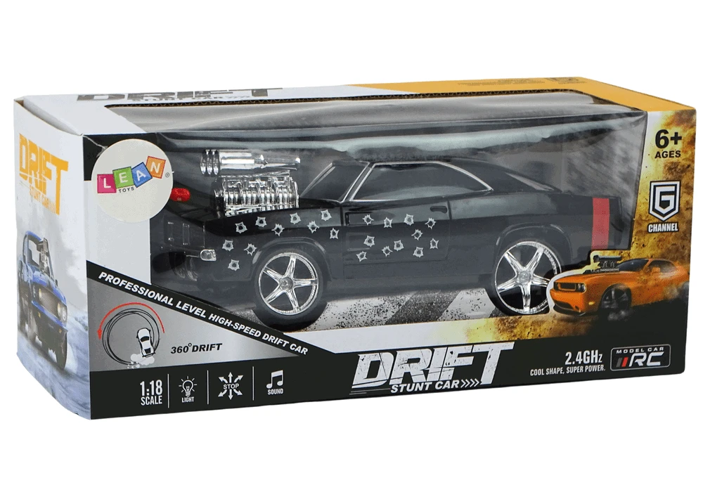 Lean Toys Nuotolinio valdymo automobilis 1:18 su 360 driftu ir šviesomis