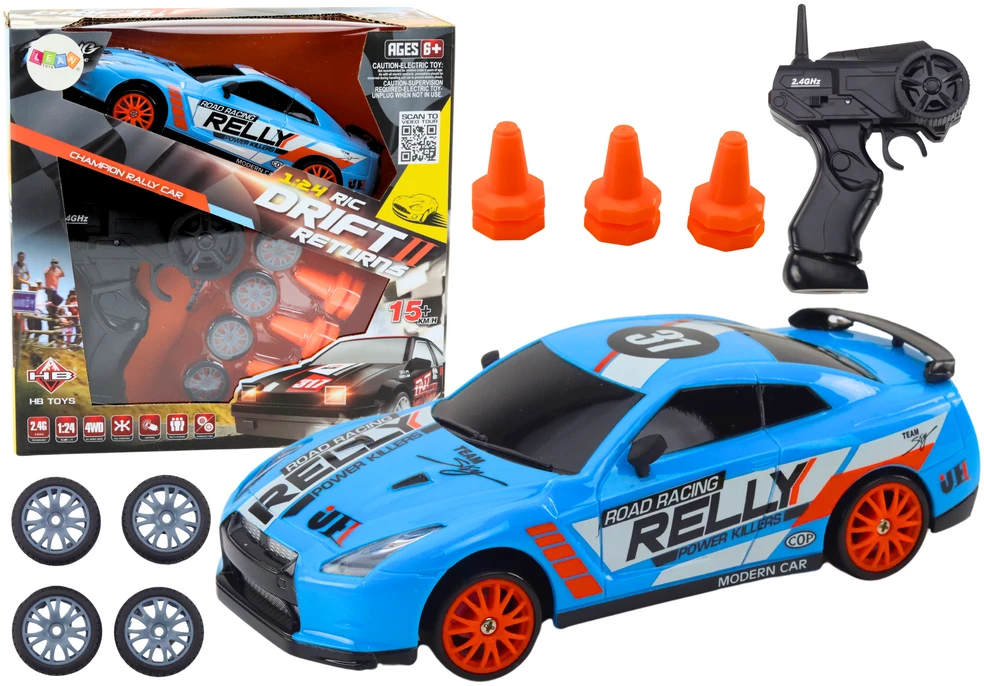 Lean Toys Nuotoliniu būdu valdomas sportinis automobilis 1:24 su keičiamais ratais