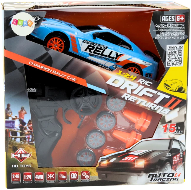 Lean Toys Nuotoliniu būdu valdomas sportinis automobilis 1:24 su keičiamais ratais