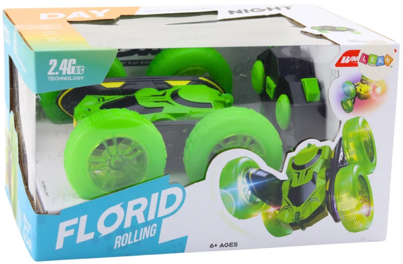 Lean Toys NUOTOLINIU BŪDU VALDOMAS 360° TRIUKŲ AUTOMOBILIS ŽALIAS