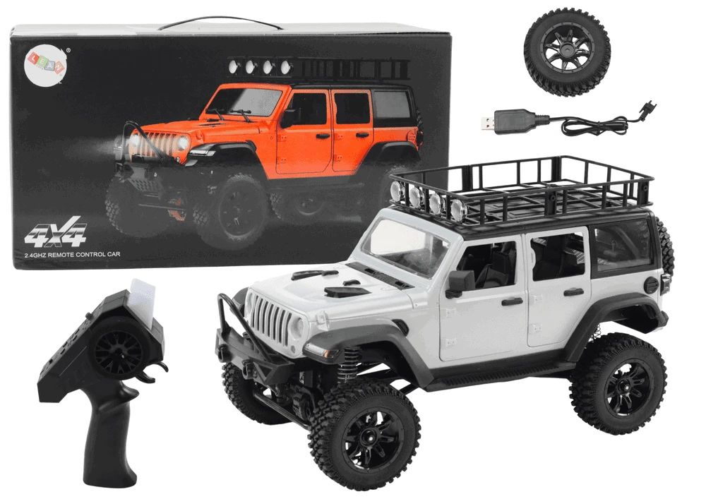 Lean Toys Nuotoliniu būdu valdomas visureigis RC 4x4, pilkas