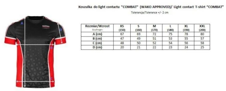 MASTERS "COMBAT" lengvo kontakto marškinėliai (WAKO patvirtinti)