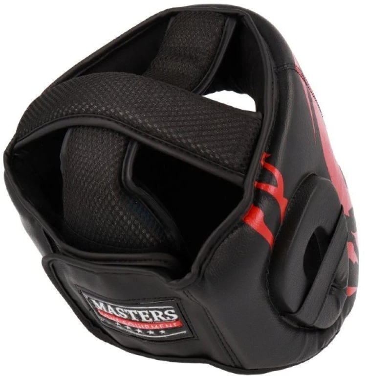MASTERS KSS-FIGHT-GEAR bokso šalmas juodas ir raudonas