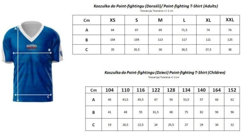 MASTERS point-fighting marškinėliai (WAKO PATVIRTINTI)