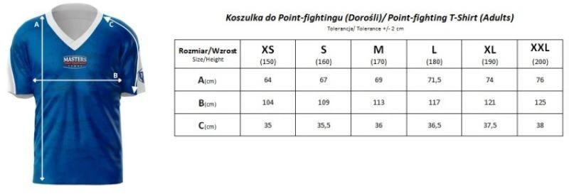 MASTERS point-fighting marškinėliai (WAKO PATVIRTINTI)