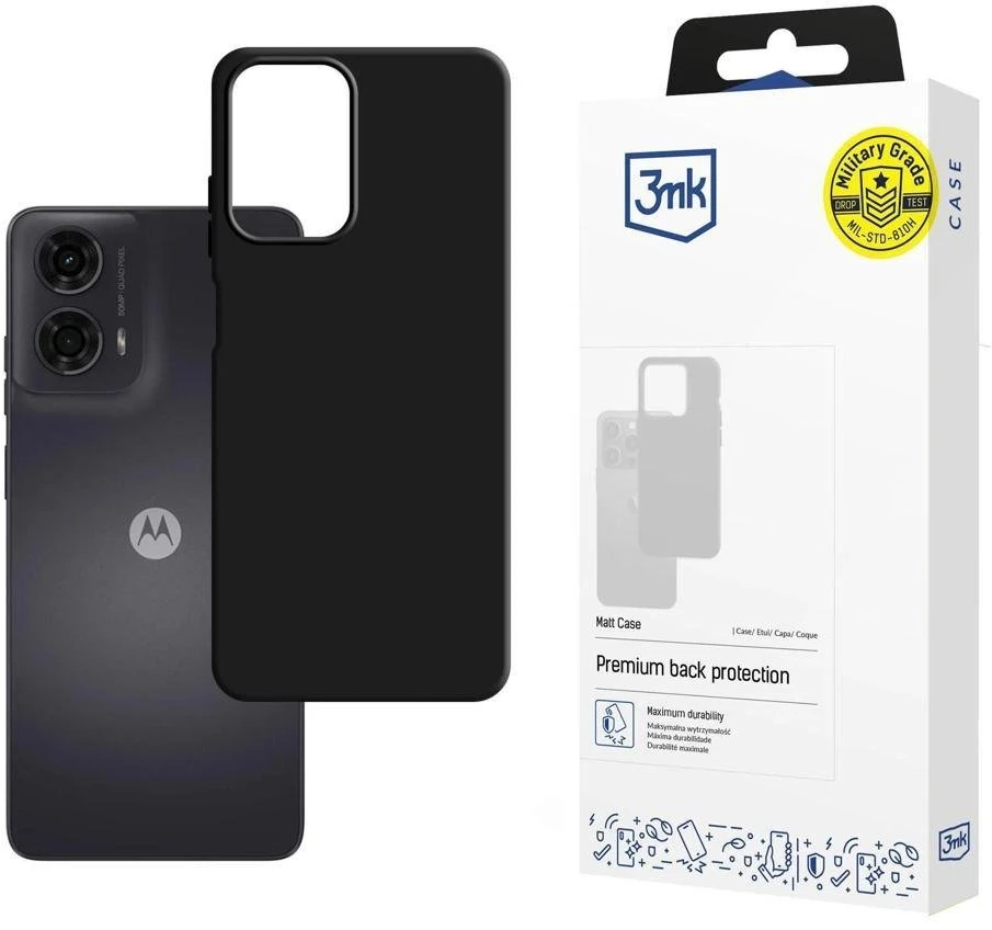 3Mk apsauginis matinis dėklas Motorola Moto G24 telefonui - Juodas