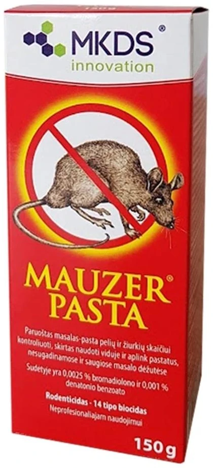 Mkds Mauzer pasta pelių ir žiurkių naikinimui, 150 g