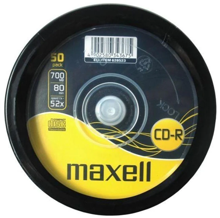 CD-R diskai MAXELL, 700MB, 52X, 80min., 50 vnt., rietuvėje