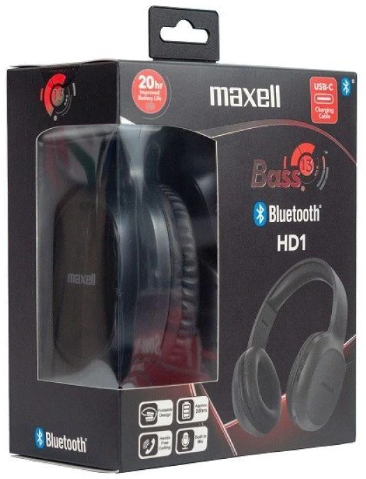 Bluetooth Ausinės - Maxell HD1 Bass Juodos
