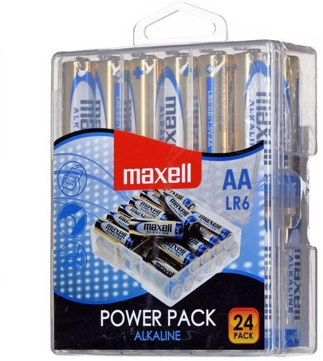 MAXELL Šarminė baterija LR6, VERTA PAKUOTĖ, 24 vnt.