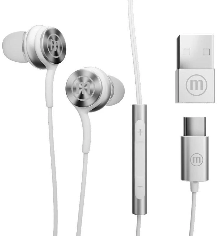 MAXELL XC1 laidinės ausinės su USB-C jungtimi, baltos
