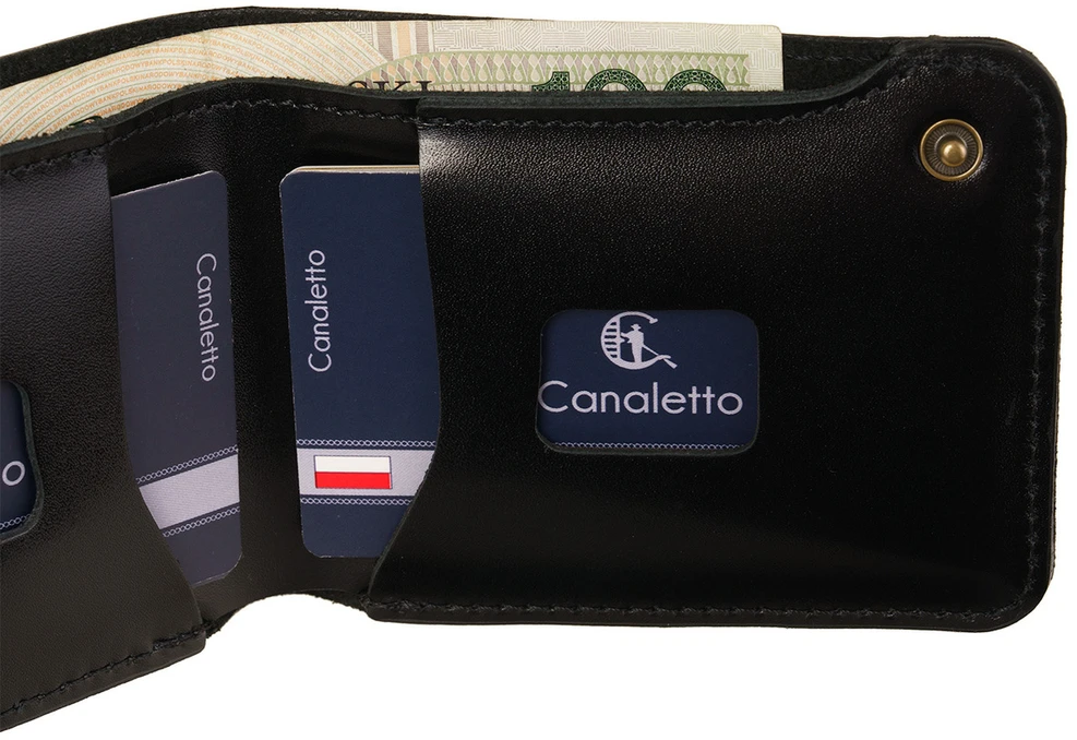 Mały portfel na karty slim ze skóry licowej Canaletto E2460s147