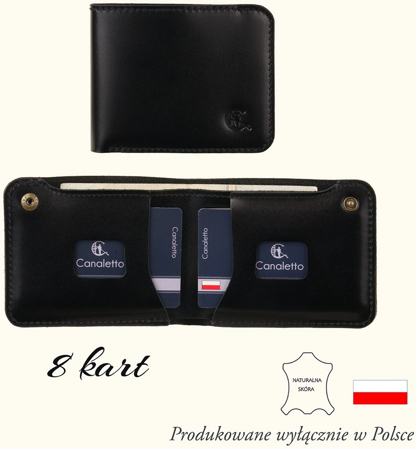 Mały portfel na karty slim ze skóry licowej Canaletto E2460s147