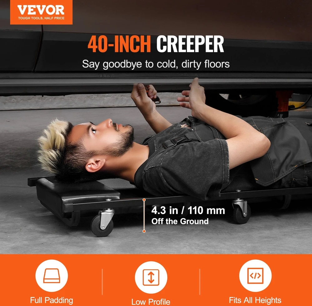 VEVOR Mechanikų garažinis vežimėlis 300 kg talpos
