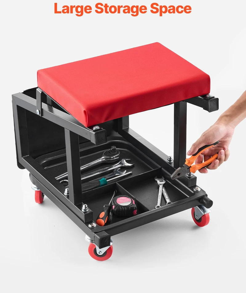 VEVOR Mechaniko kėdė su ratukais 130 kg terpei