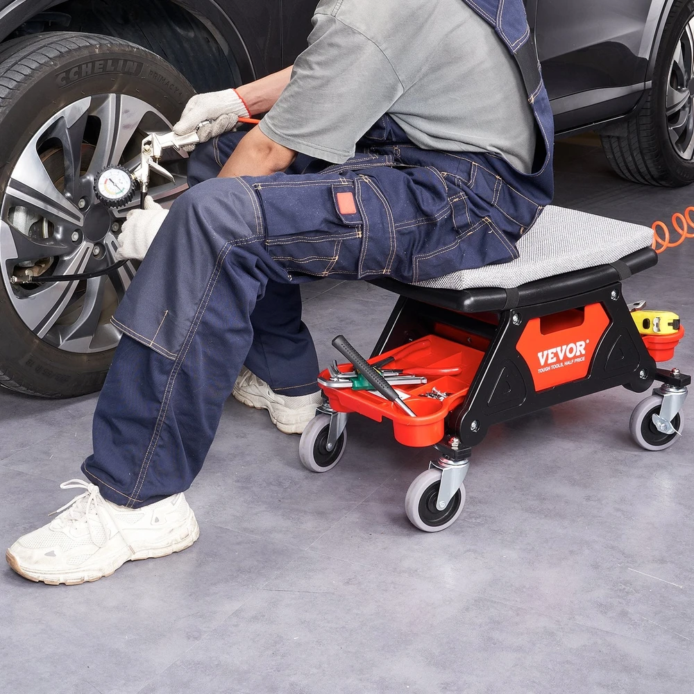 VEVOR Mechaniko kėdutė su ratukais ir įrankių stalčiais