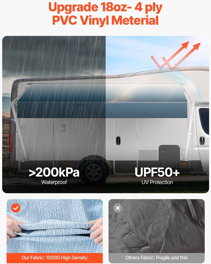VEVOR 18 pėdų RV rankinis tentas