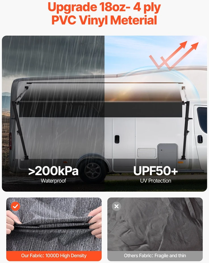 VEVOR 6 m RV pakeičiamas rankinis markizas