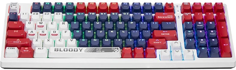 Klaviatūra žaidimai A4Tech Bloody S98 Sports BLMS Raudona Plus laidinis mechaninis apšvietimas daugiaspalvis