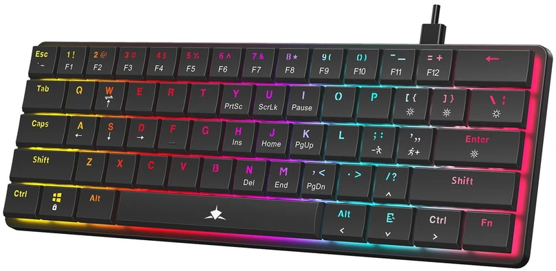 White shark Mechaninė žaidimų klaviatūra Baltas Shark Nagamaki, juoda, su mėlynais jungikliais